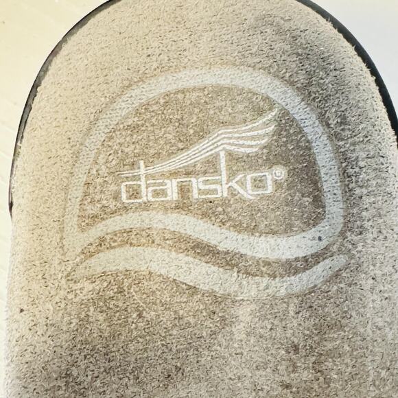 Dansko Sandals Womens 5 Black Leather Sophie Speckled Wedge Slide Buckle Strap - Picture 11 of 13